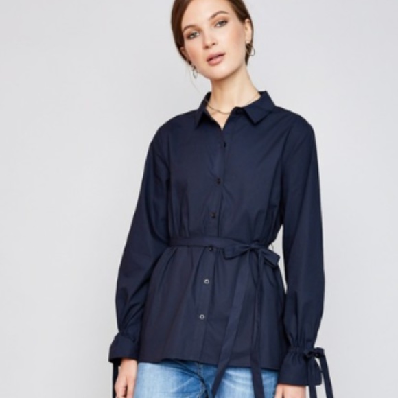 High Low  Hem Button Up  Top - Picture 5 of 5